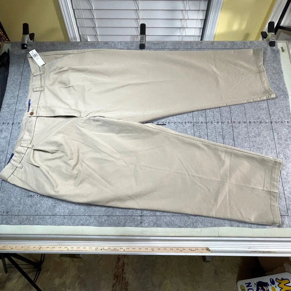 IZOD Performance Stretch‎ Big Tall Chino Pants Cedarwood Khaki 50W 32L